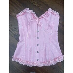 Satin Corset Shapeware Cosplay Steampunk Pirate Fairy Goth Size XS NWOT Pink